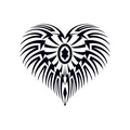 Glow in the Dark Tribal Heart Temporary Tattoo